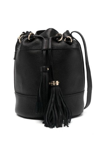 Women's Vicki Leather Bucket Bag Black - CHLOE - BALAAN 1