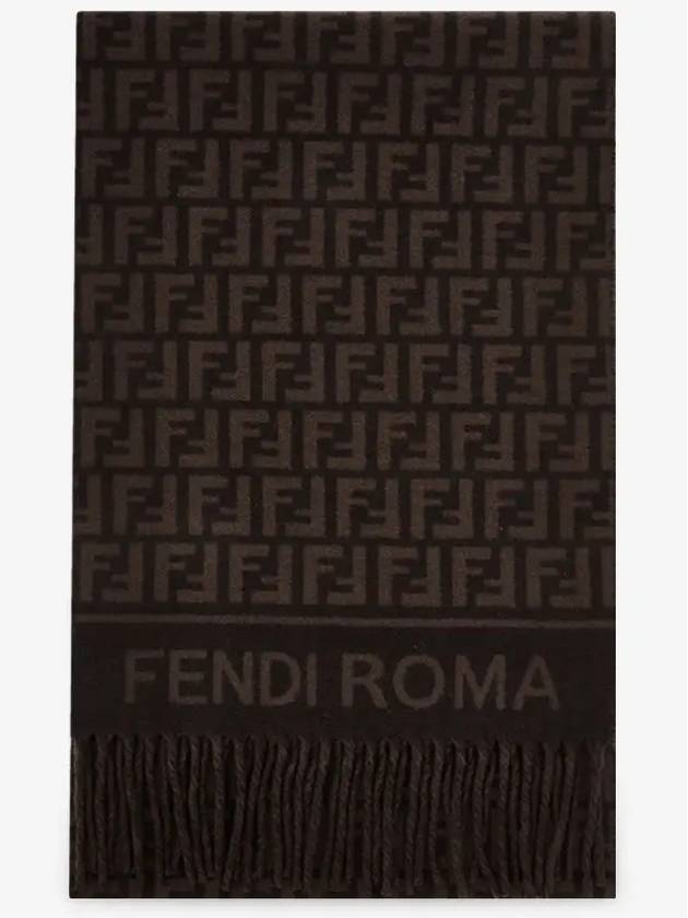 Wool Cashmere Scarf Burgundy - FENDI - BALAAN 3