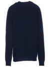 Embroidered Logo Wool Knit Top Ink Blue - MAISON KITSUNE - BALAAN 5