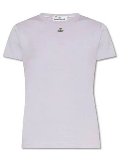 Embroidered Logo Short Sleeve T-Shirt Violet - VIVIENNE WESTWOOD - BALAAN 2