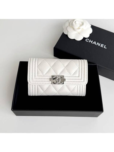 Boy Snap Card Wallet White Silver A80603 - CHANEL - BALAAN 1