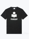 Karman Logo Print Linen Short Sleeve T-Shirt Black - ISABEL MARANT - BALAAN 2