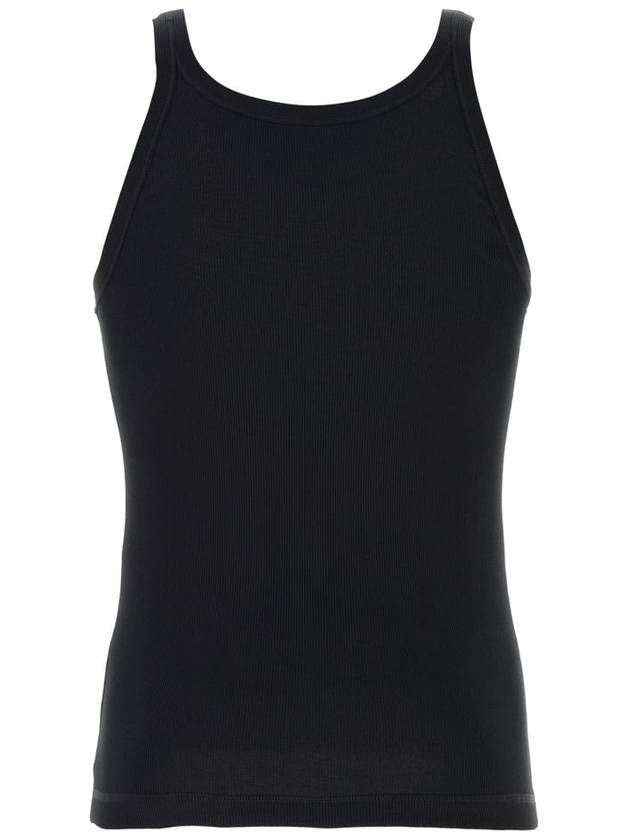 Ribbed Knit Tank Sleeveless Black - DOLCE&GABBANA - BALAAN 3