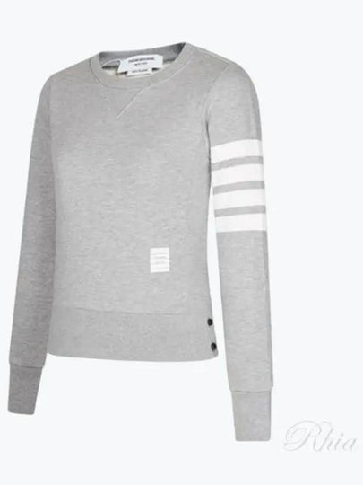 Engineered 4 Bar Stripe Loopback Jersey Knit Crewneck Sweatshirt Light Grey - THOM BROWNE - BALAAN 2