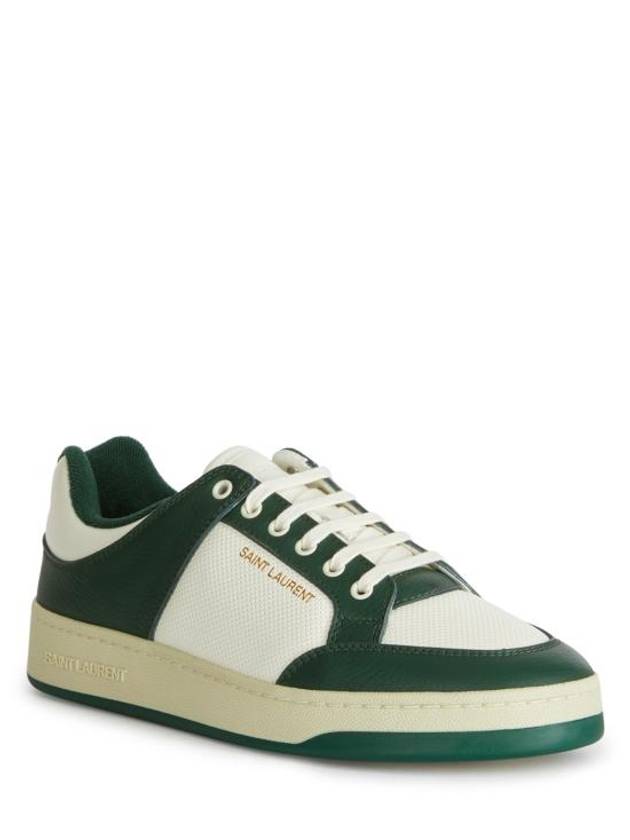 SL 61 Low Top Sneakers White Green - SAINT LAURENT - BALAAN 3