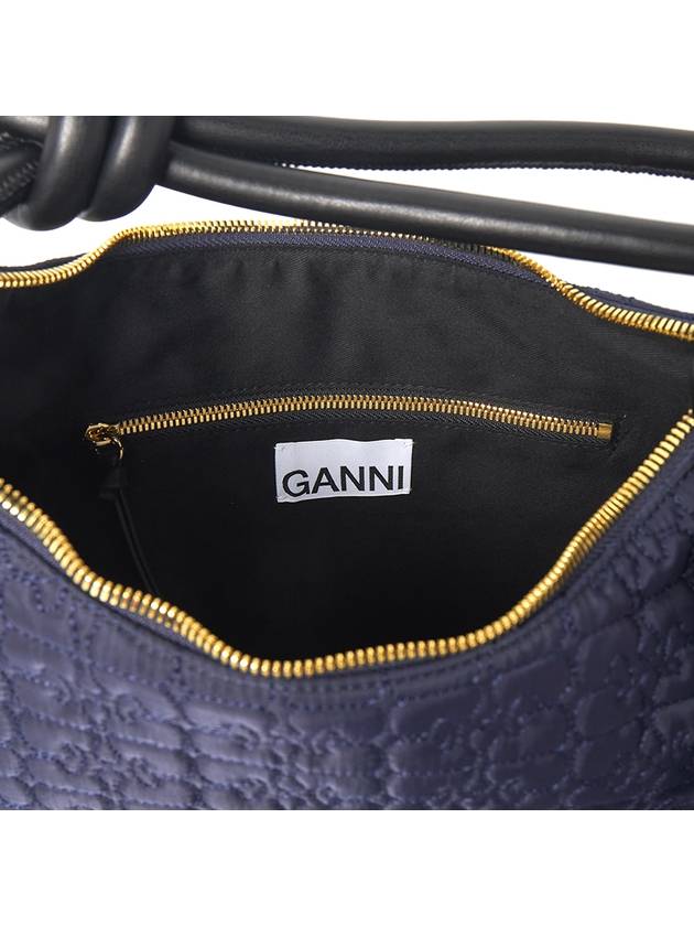 Knot Baguette Quilted Shoulder Bag Sky Captain - GANNI - BALAAN 10