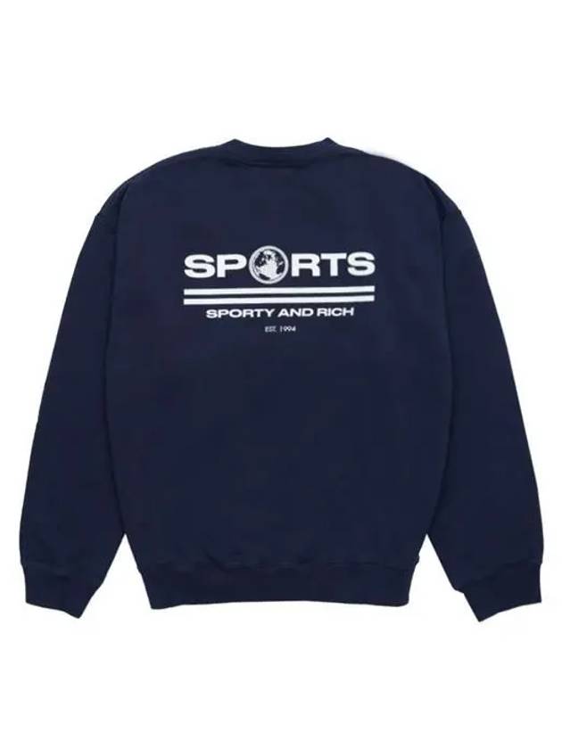 Sports Logo Crew Neck Sweatshirt Navy - SPORTY & RICH - BALAAN 3