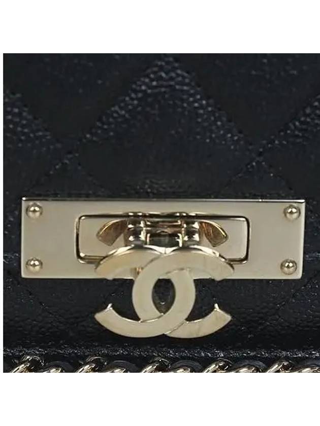 COCO gold logo black caviar quilting WOC cross bag - CHANEL - BALAAN 4