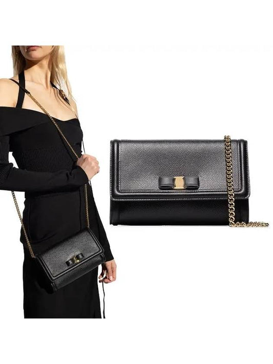 Vara Bow Mini Shoulder Bag Black - SALVATORE FERRAGAMO - BALAAN 2