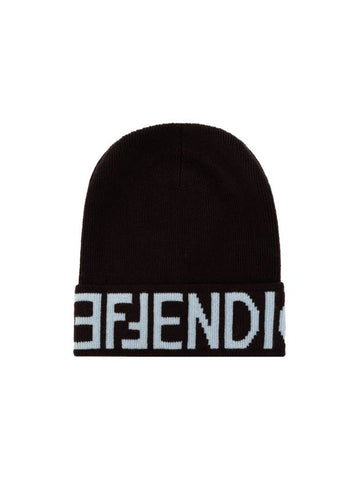 Wool Knit Beanie Black - FENDI - BALAAN 1