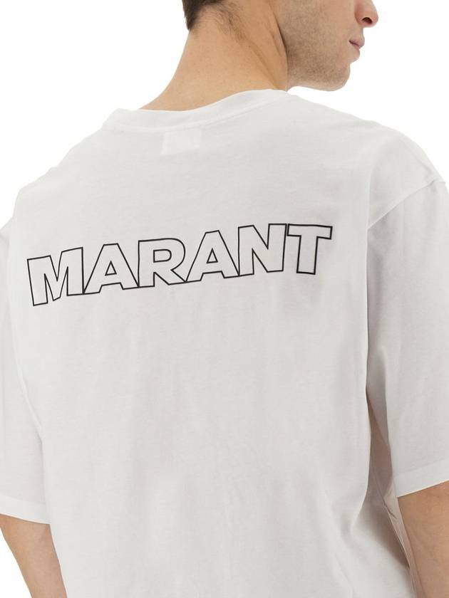 Guizy Back Logo Cotton Short Sleeve T-Shirt White - ISABEL MARANT - BALAAN 5