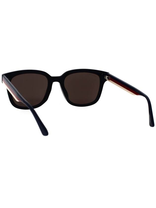 Eyewear Three Stripes Horn Rim Asian Fit Sunglasses Black - GUCCI - BALAAN 5