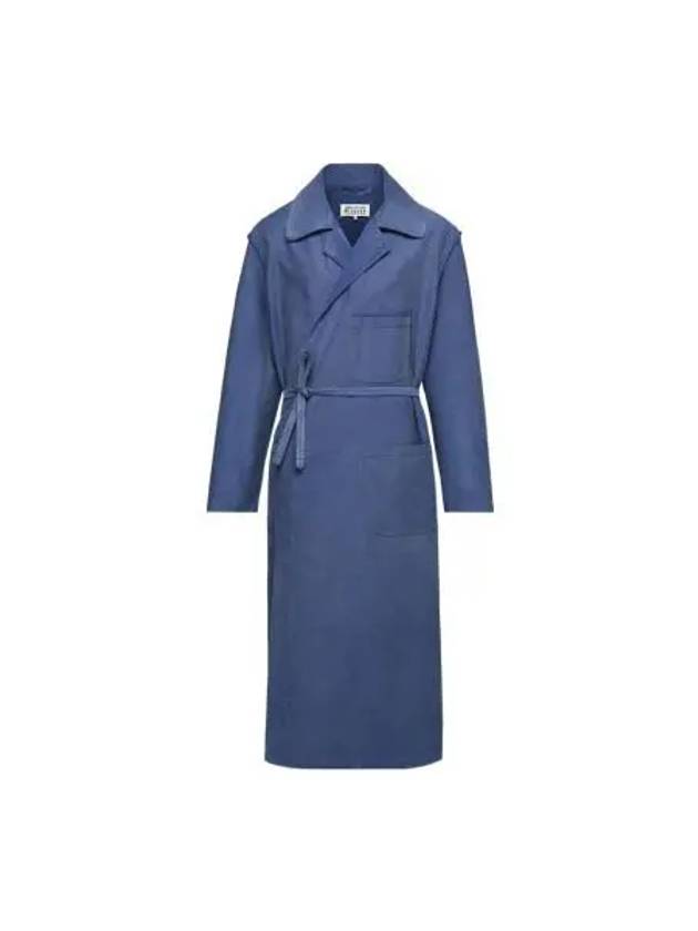 Women's Walker Moleskine Singe Coat Cobalt Blue - MAISON MARGIELA - BALAAN 2