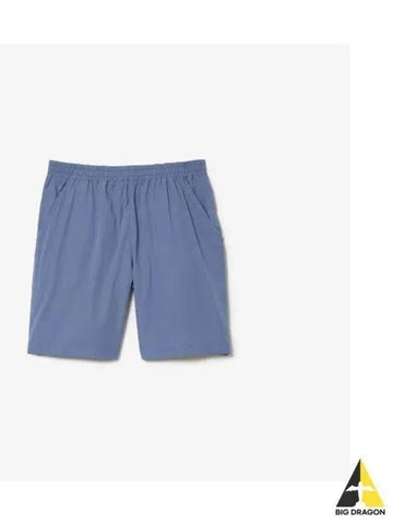 Men s SUMMER Pack Poplin Back Pocket Shorts Blue - LACOSTE - BALAAN 1