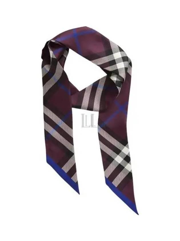 Nova Check Silk Scarf Purple - BURBERRY - BALAAN 2