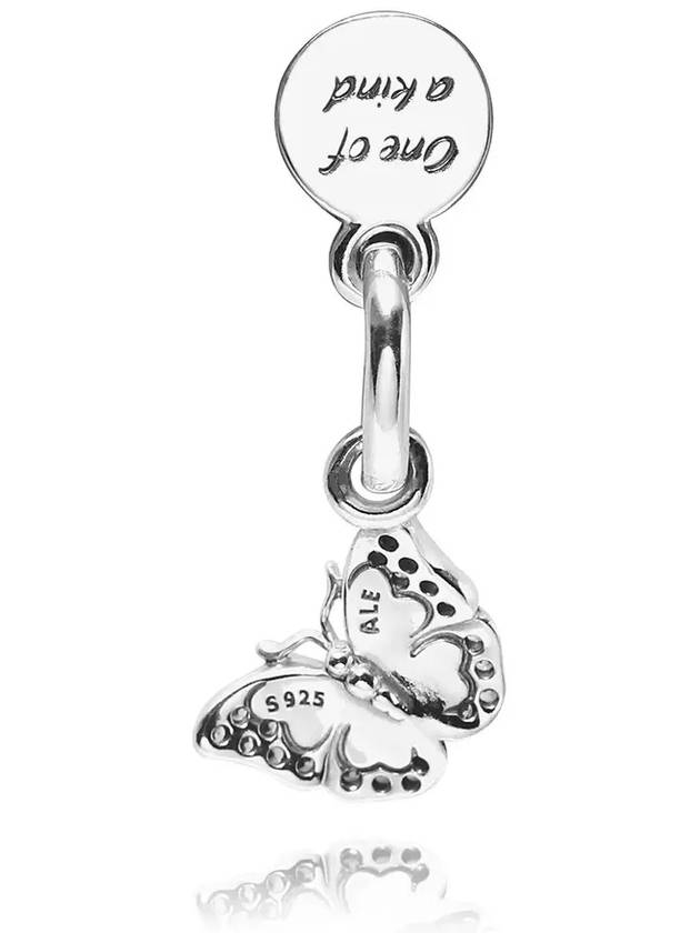 Women's Blue Butterfly Quart Double Dangle Charm Silver - PANDORA - BALAAN 4