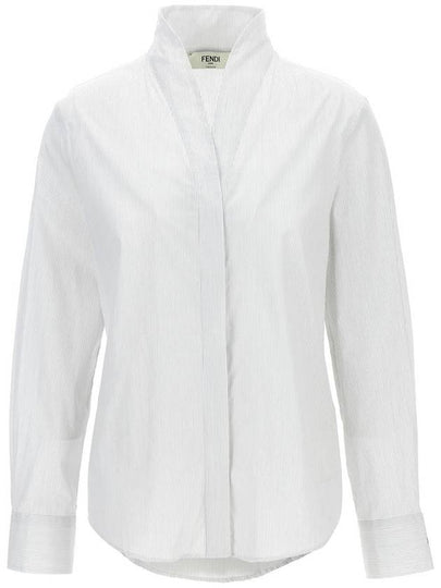 Striped Cotton Shirt White - FENDI - BALAAN 2