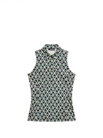 Golf Women s Dena Print Sleeveless Top Geo Navy GWJ09008O500 Domestic Product - J.LINDEBERG - BALAAN 1