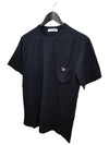 Tricolor Fox Patch Classic Pocket Short Sleeve T-Shirt Black - MAISON KITSUNE - BALAAN 4