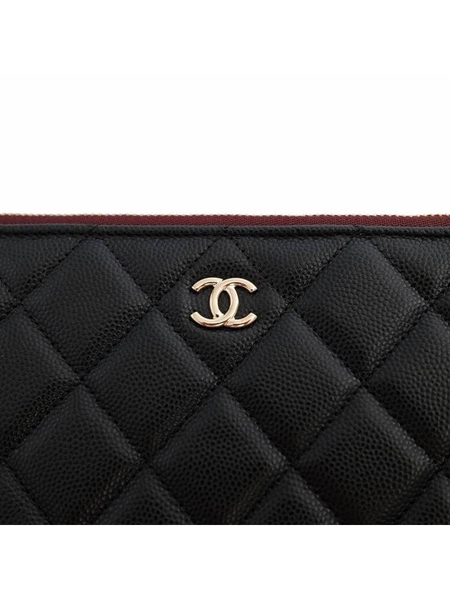 Medium Classic Clutch Bag Caviar Leather & Gold Black - CHANEL - BALAAN 4