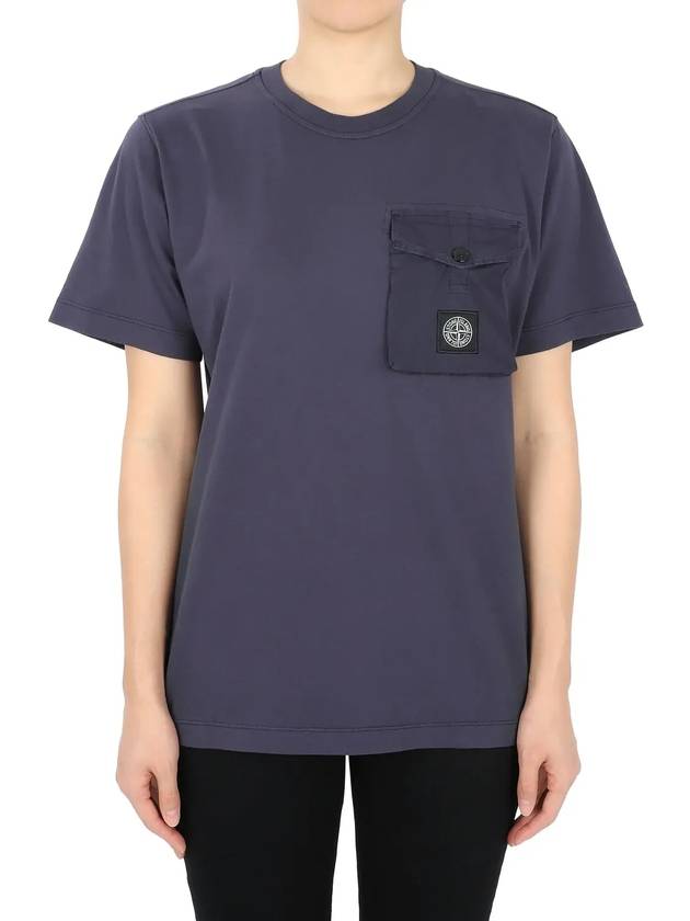 Kids Wappen Patch Pocket Short Sleeve T-Shirt Navy - STONE ISLAND - BALAAN 4