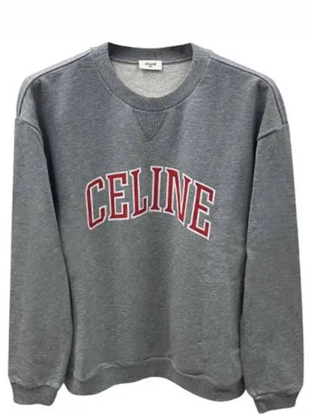 College crack effect print loose sweatshirt gray melange red men s t shirt 271478 - CELINE - BALAAN 1