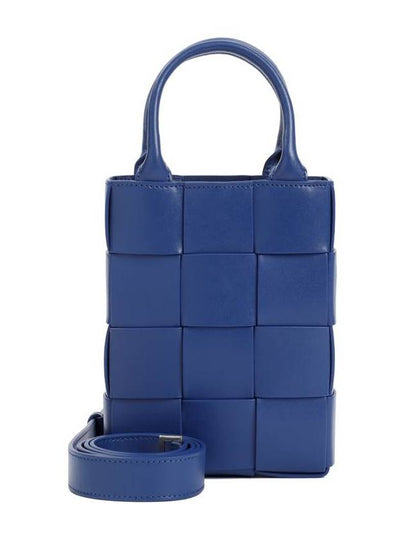 Mini Cassette North Shoulder Bag Blue - BOTTEGA VENETA - BALAAN 2