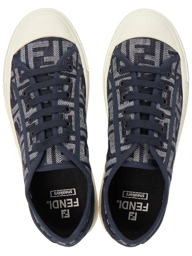 Domino FF Morty Denim Low Top Sneakers Blue - FENDI - BALAAN 3