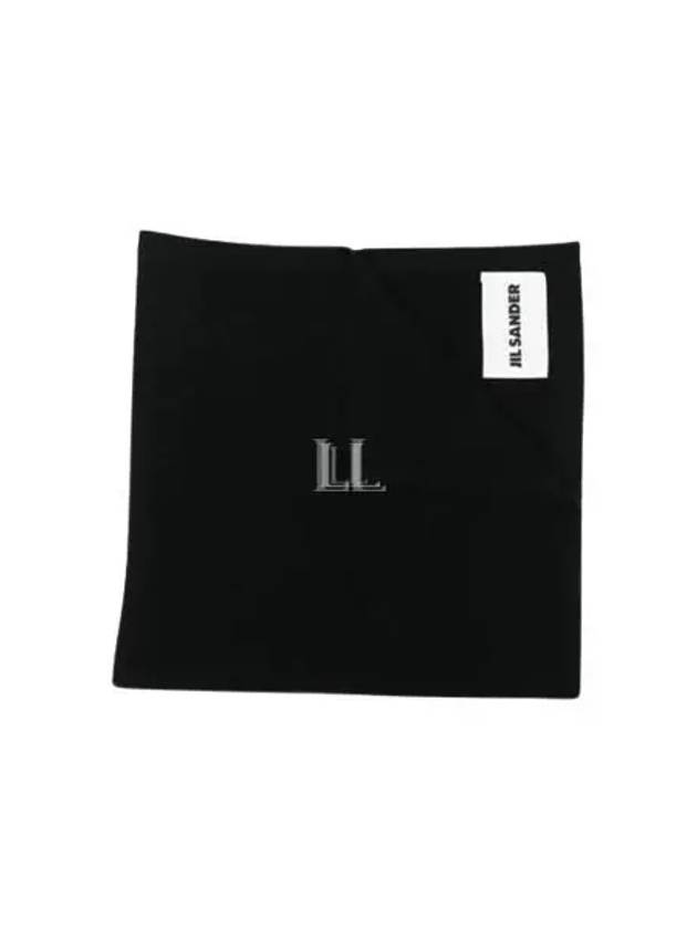 Logo Patch Cashmere Muffler Black - JIL SANDER - BALAAN 2