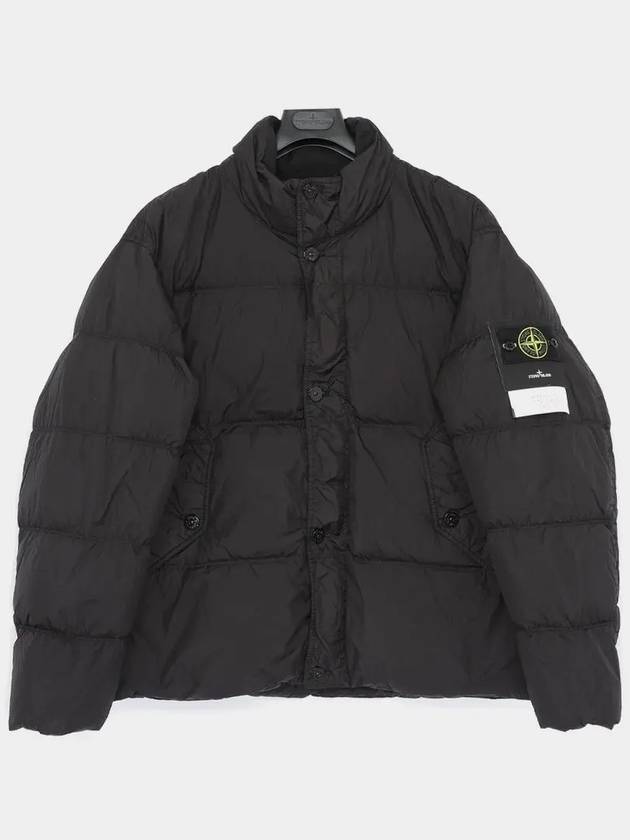 Garment Dyed Crinkle Reps Down Padding Black - STONE ISLAND - BALAAN 2