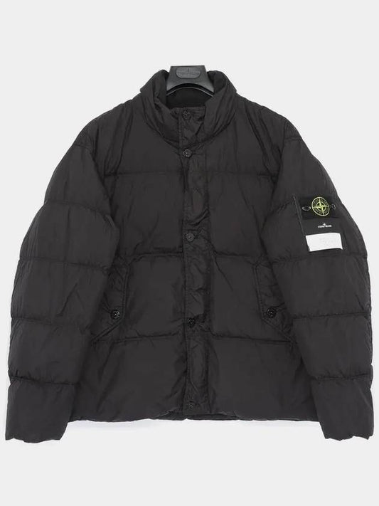 Garment Dyed Crinkle Reps Down Padding Black - STONE ISLAND - BALAAN 2