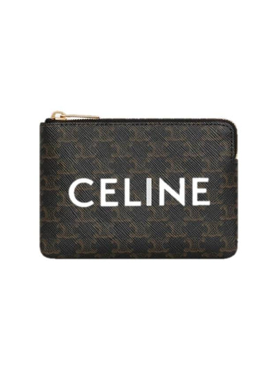 Triomphe Canvas Coin Card Wallet Black - CELINE - BALAAN 2