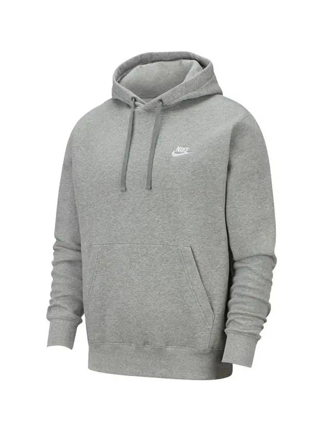 NSW Club Fleece Hoodie Grey - NIKE - BALAAN 5