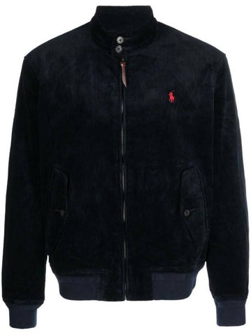 Pony Corduroy Bomber Jacket Navy - POLO RALPH LAUREN - BALAAN 1