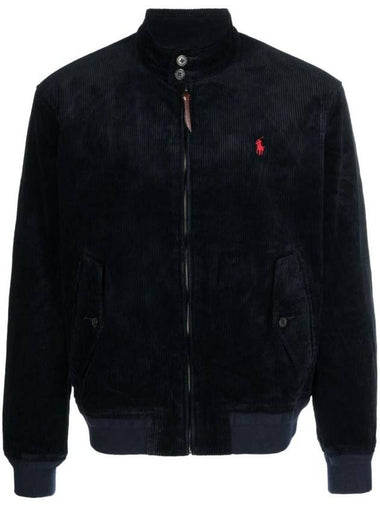 Pony Corduroy Bomber Jacket Navy - POLO RALPH LAUREN - BALAAN 1