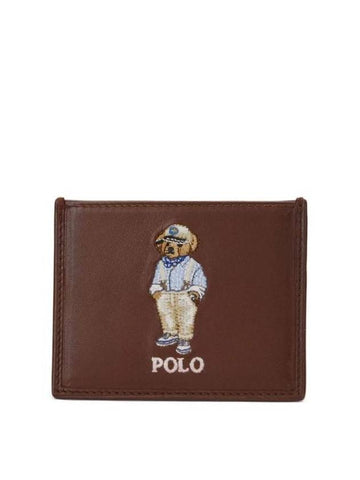 Logo embroidered leather card holder 405952097001 - POLO RALPH LAUREN - BALAAN 1