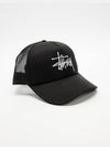 Logo Mesh Trucker Ball Cap Black - STUSSY - BALAAN 2