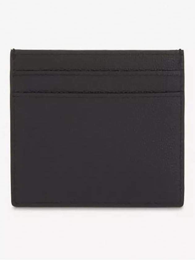 Embossed Leather Card Wallet Black - SAINT LAURENT - BALAAN 3