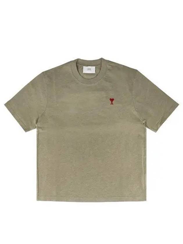 Small Heart Logo Boxy Fit Short Sleeve T-Shirt Heather Sage - AMI - BALAAN 2