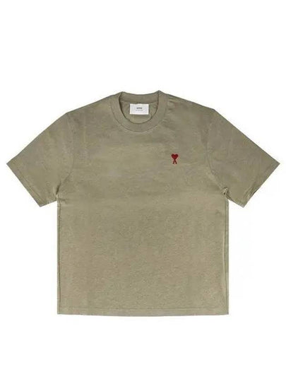 Small Heart Logo Boxy Fit Short Sleeve T-Shirt Heather Sage - AMI - BALAAN 2