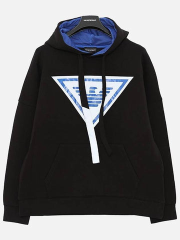 Eagle Logo Hoodie Black - EMPORIO ARMANI - BALAAN 1