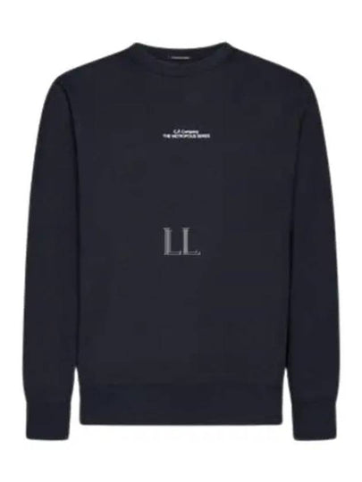 Metropolis Embroidery Logo Sweatshirt Navy - CP COMPANY - BALAAN 2