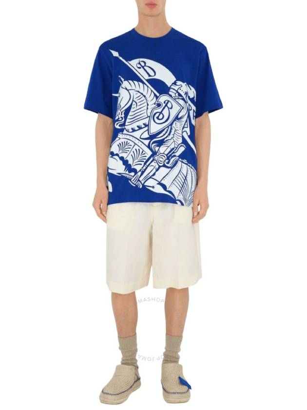 Equestrian Knight Short Sleeve T-Shirt Blue - BURBERRY - BALAAN 4