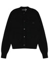 Face Patch Crop Cardigan Black - ACNE STUDIOS - BALAAN 2