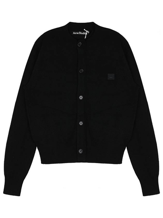 Face Patch Crop Cardigan Black - ACNE STUDIOS - BALAAN 2