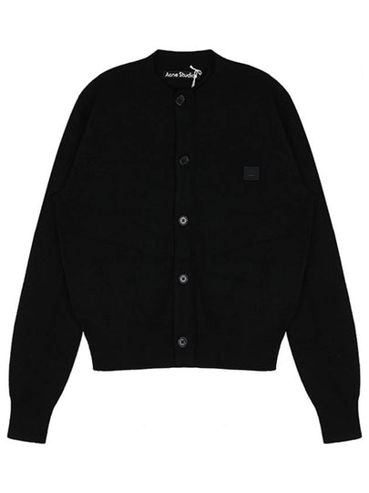 Face Patch Crop Cardigan Black - ACNE STUDIOS - BALAAN 2