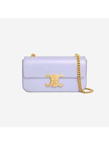 Triomphe Shiny Calfskin Chain Shoulder Bag Light Lavender - CELINE - BALAAN 1