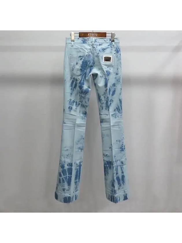 G8571 Silver logo decorated light blue women s denim pants - DOLCE&GABBANA - BALAAN 2