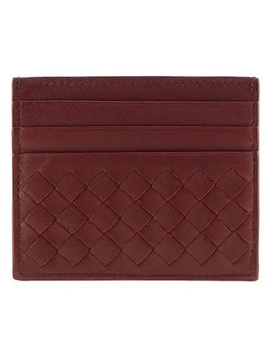 Intrecciato Weaving Card Wallet Wine - BOTTEGA VENETA - BALAAN 1