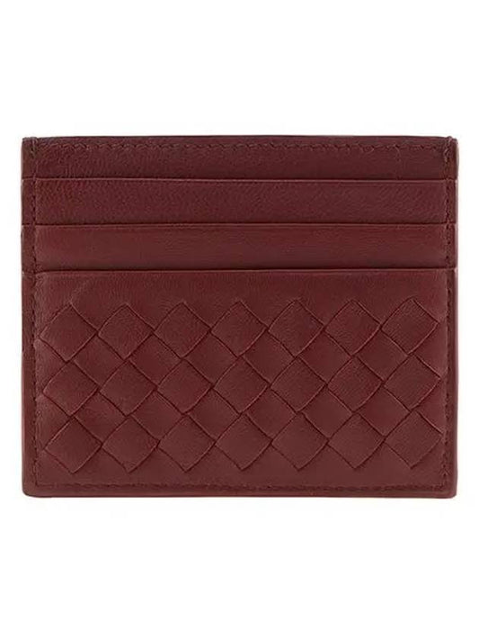 Intrecciato Weaving Card Wallet Wine - BOTTEGA VENETA - BALAAN 1